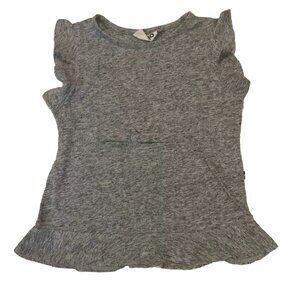 Molo Girls Gray Flutter Sleeve Crew Neck Ruffle Bottom Skirt Tank Top 104cm 3/4T